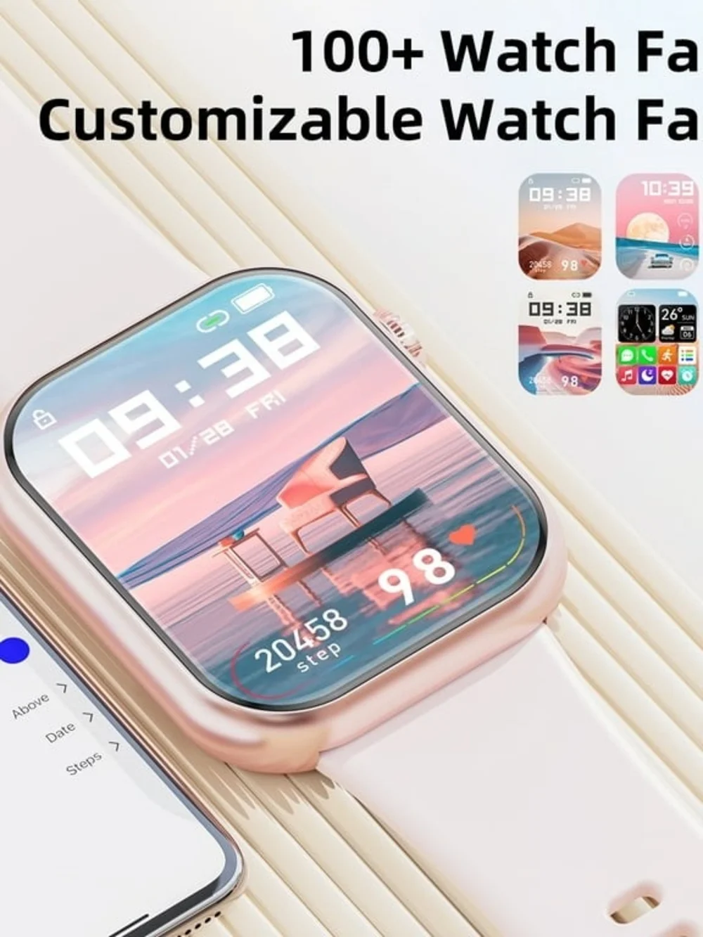 Mingdaln 1.85''HD Womens Smart watch, with Bluetooth for Android & Iphone